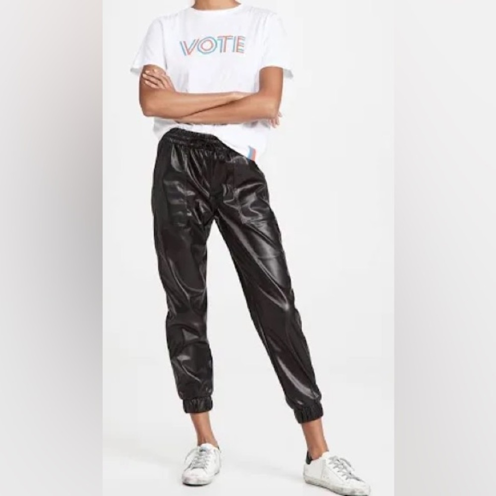 BLANKNYC Faux Leather Jogger in Black Widow Women's Vegan Pants size 26